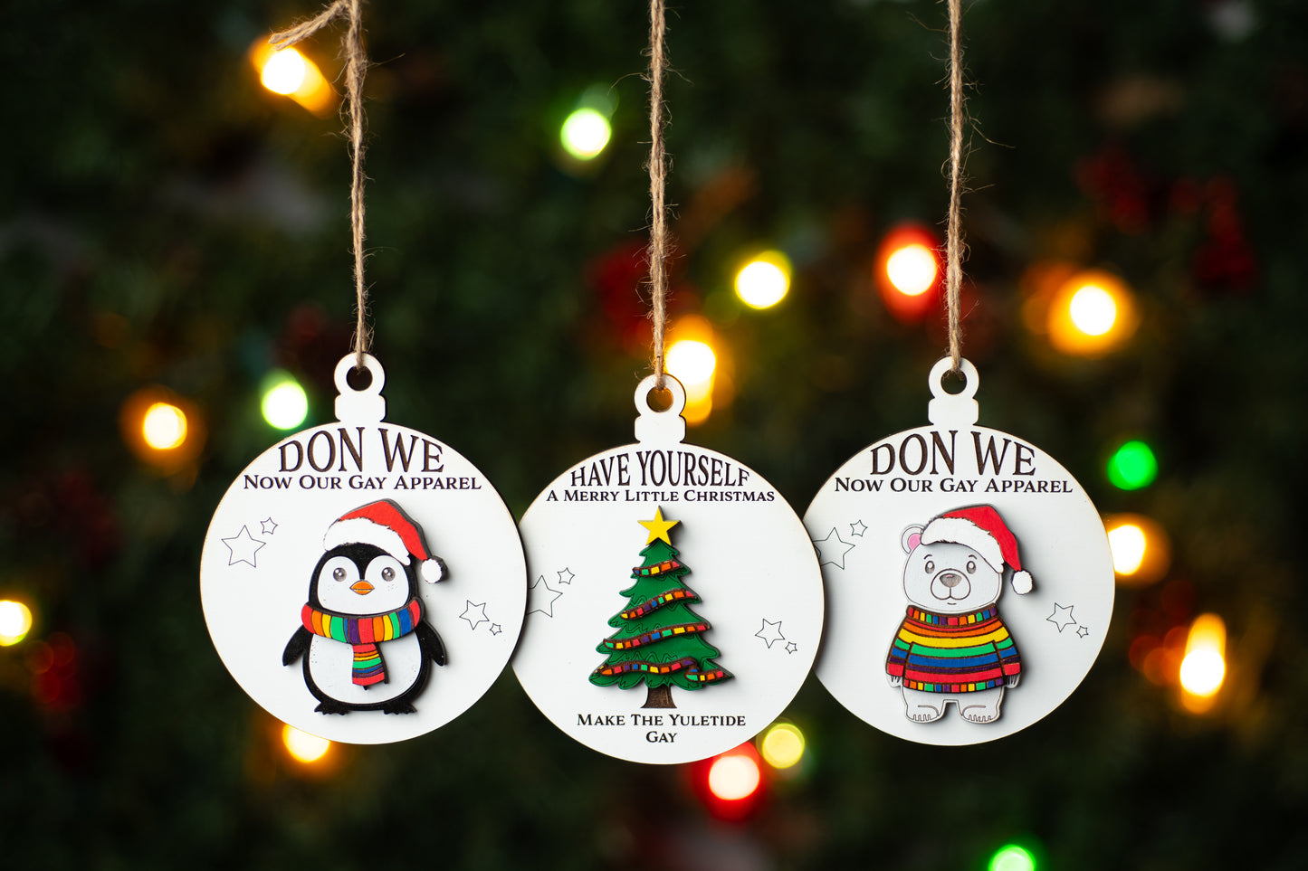 Laser Cut Digital File, Funny Pride Christmas Ornaments SVG, Glowforge, LGBTQ Christmas, Don We Now our Gay Apparel, Queer, Love is Love