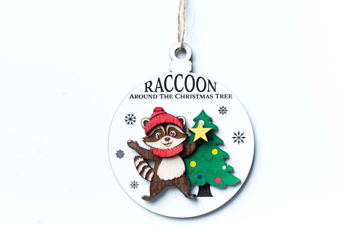 Laser Cut Digital File, Funny Woodland Creature Christmas Ornaments SVG, Glowforge, Christmas Owl, Christmas Squirrel, Christmas Raccoon