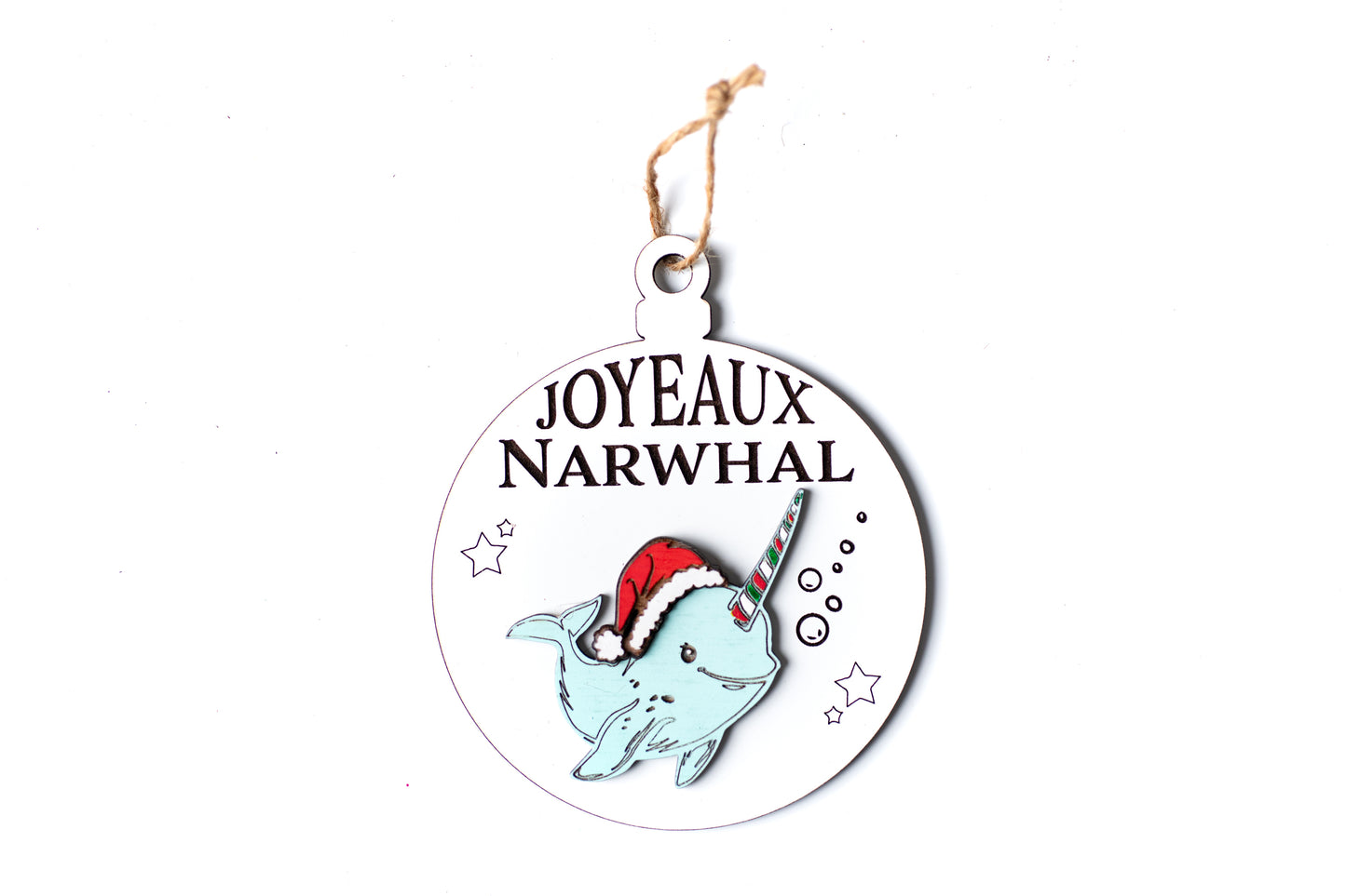 Laser Cut Digital File, Funny Ocean Sea Creature Pun Christmas Ornaments SVG, PNG, Glowforge, Narwhal, Ocean, Beach, Shrimply, Santa Claws