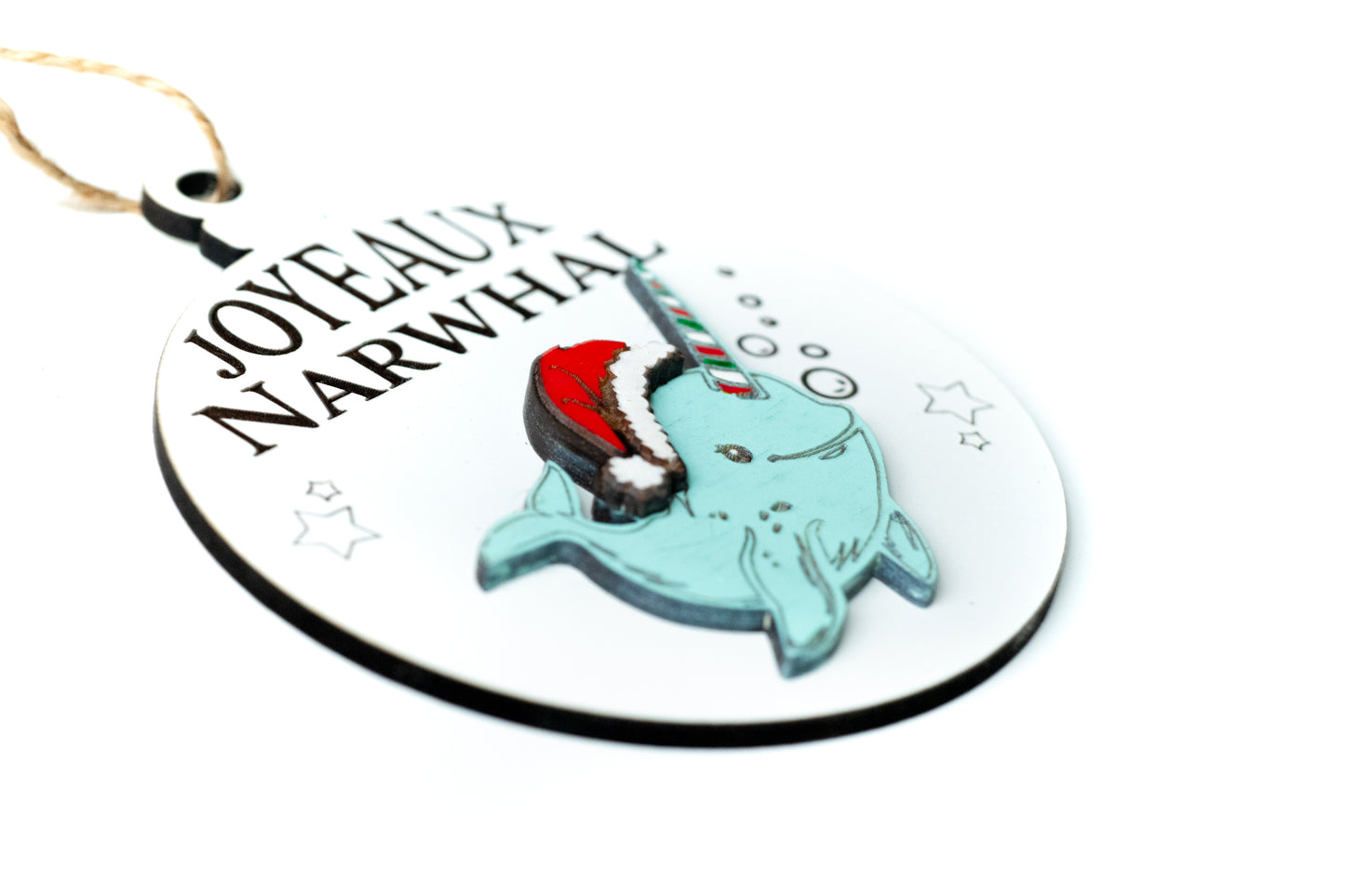 Laser Cut Digital File, Funny Ocean Sea Creature Pun Christmas Ornaments SVG, PNG, Glowforge, Narwhal, Ocean, Beach, Shrimply, Santa Claws