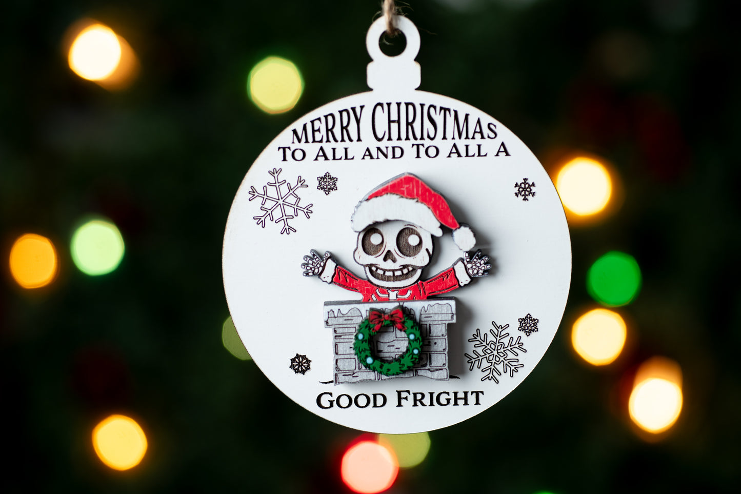 Laser Cut Digital File / Halloween Themed Christmas Ornament SVG, PNG / Glowforge / Pun / Skeleton Santa / Christmas Ghost / Funny