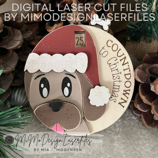 Christmas Puppy Dog Countdown Spinning Ornament / Magnet. Multi Layered & Single Layer for Painting