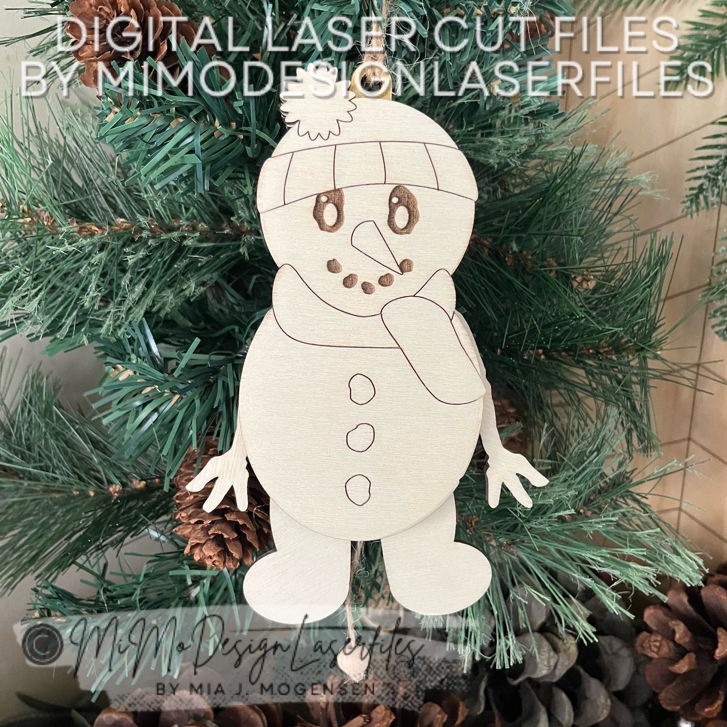 Snowman Jumping Jack Laser Cut SVG + DXF | Layered & Single Line DIY Paint Kit | Christmas Ornament | Commercial Use | Digital Download