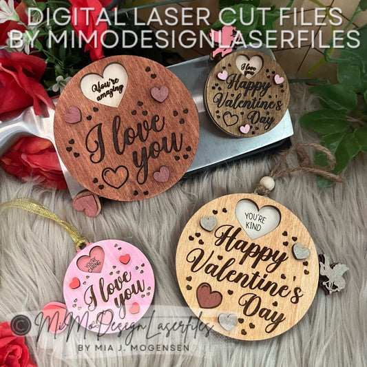 Engraved Valentine Spinning Statement / Affirmation Tags & Magnets - 2 sizes with multiple options