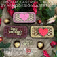 String Heart Valentines Chocolate Boxes with bottom statements / affirmations. 4 designs