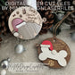 Dog & Dogbone Christmas Countdown Spinners, Ornament or Magnet - Counting from 25/24 Days, Scored or Engraved, Paw Lever