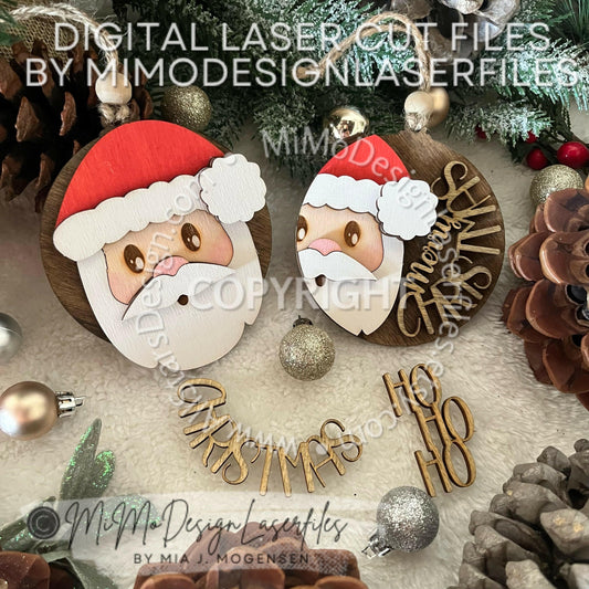 Santa 3D Christmas Ornaments 2 Variations