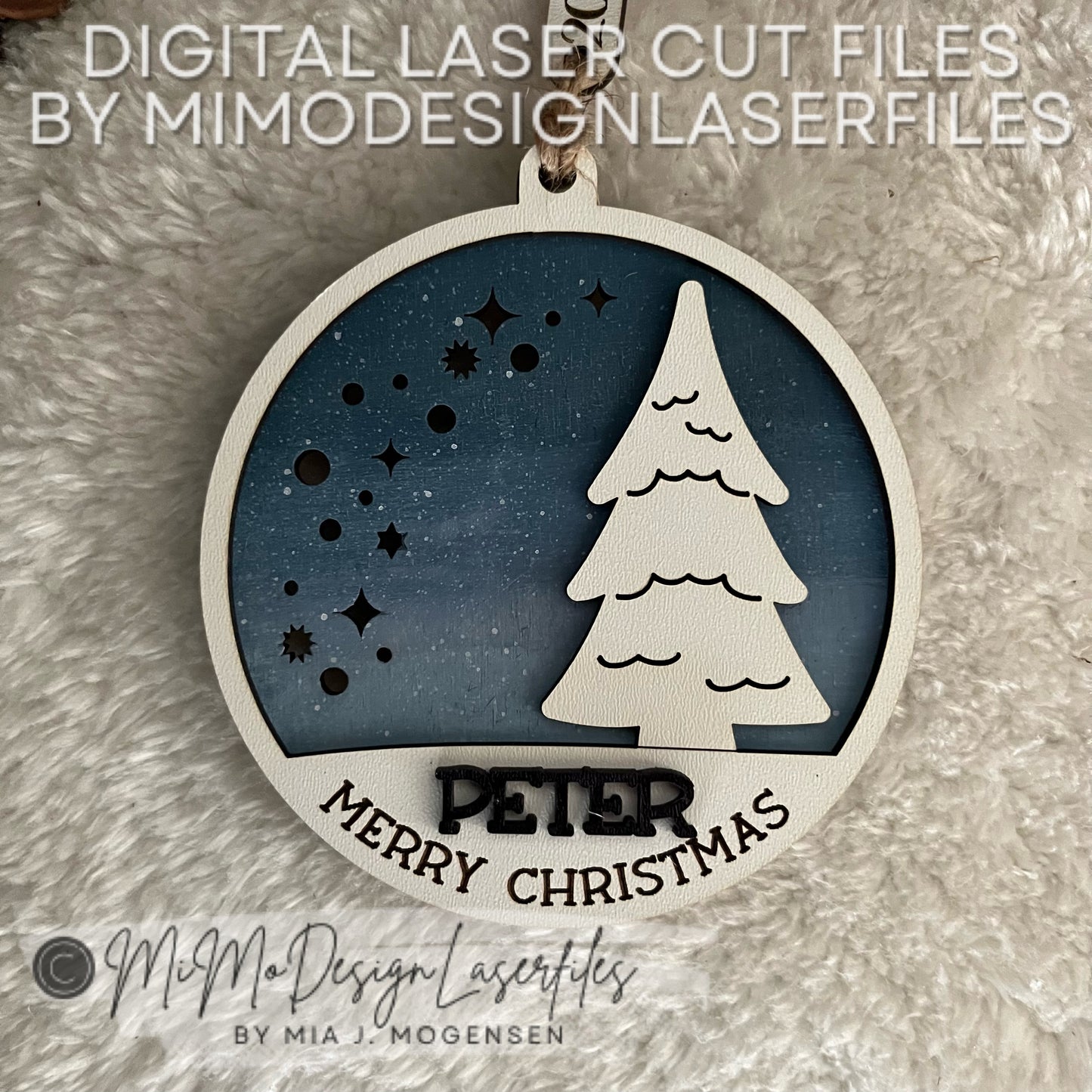 Christmas Tree Glow Up Ornament Laser Cut SVG + DXF | 2 Layered Single Line / Engraved Quick & Easy | Commercial Use | Digital Download