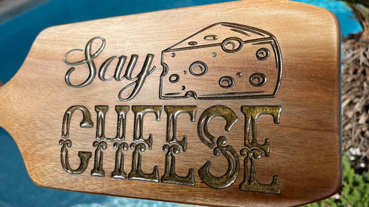 FREE FILE Say Cheese Engravable SVG for Cutting Boards