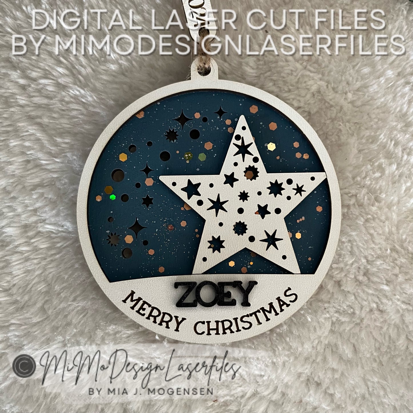 Christmas Star Glow Up Ornament Laser Cut SVG + DXF | 2 Layered Single Line / Engraved Quick & Easy | Commercial Use | Digital Download