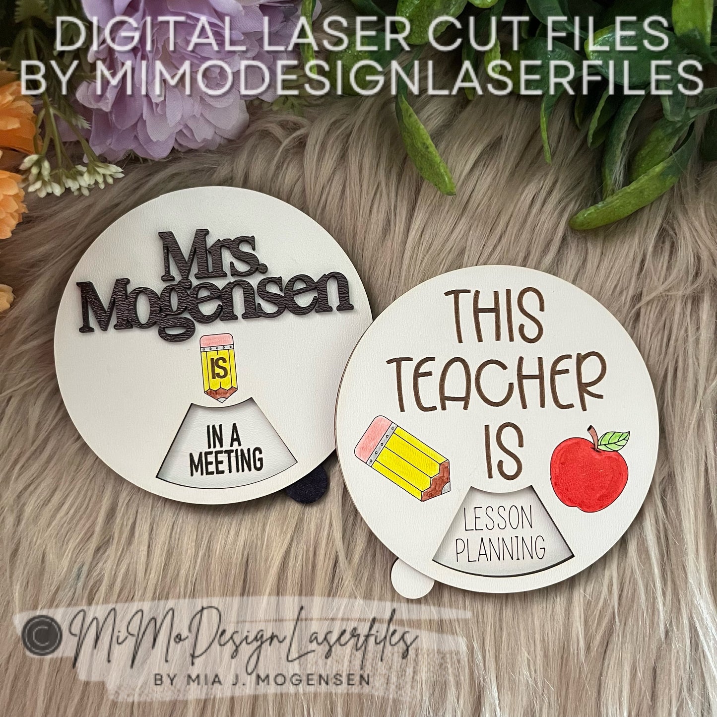 Rotating & Spinning Teachers Sign with 6 Status Messages for the door or wall with Name Personalization or Generic