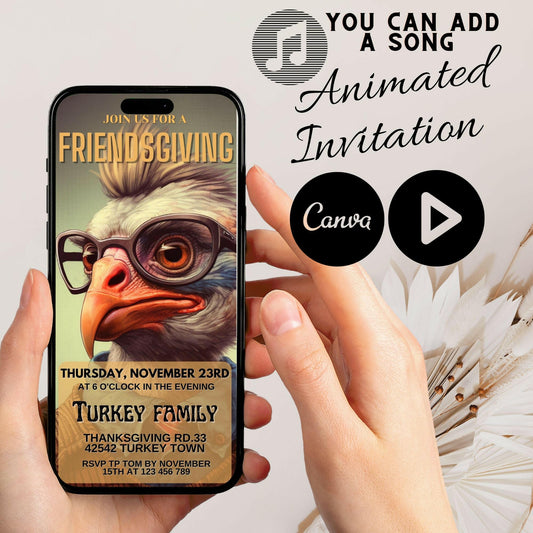 Friendsgiving Fiesta: Animated Digital Invitation Template