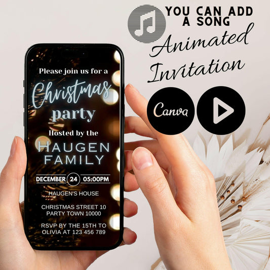 Enchanted Yuletide: Animated Christmas Party Invitation Template 🎄✨