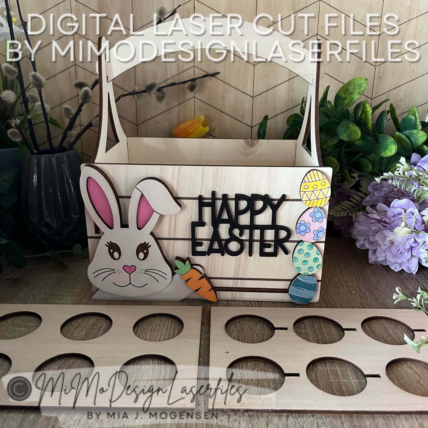 3D Easter Bunny 3in1 Basket for gifts, Kinder Joy and regular chocolate eggs - Versatile Design