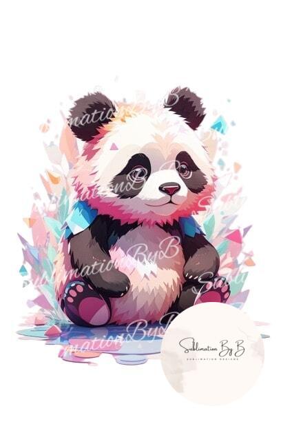 Colorful Panda Dreams Sublimation Art