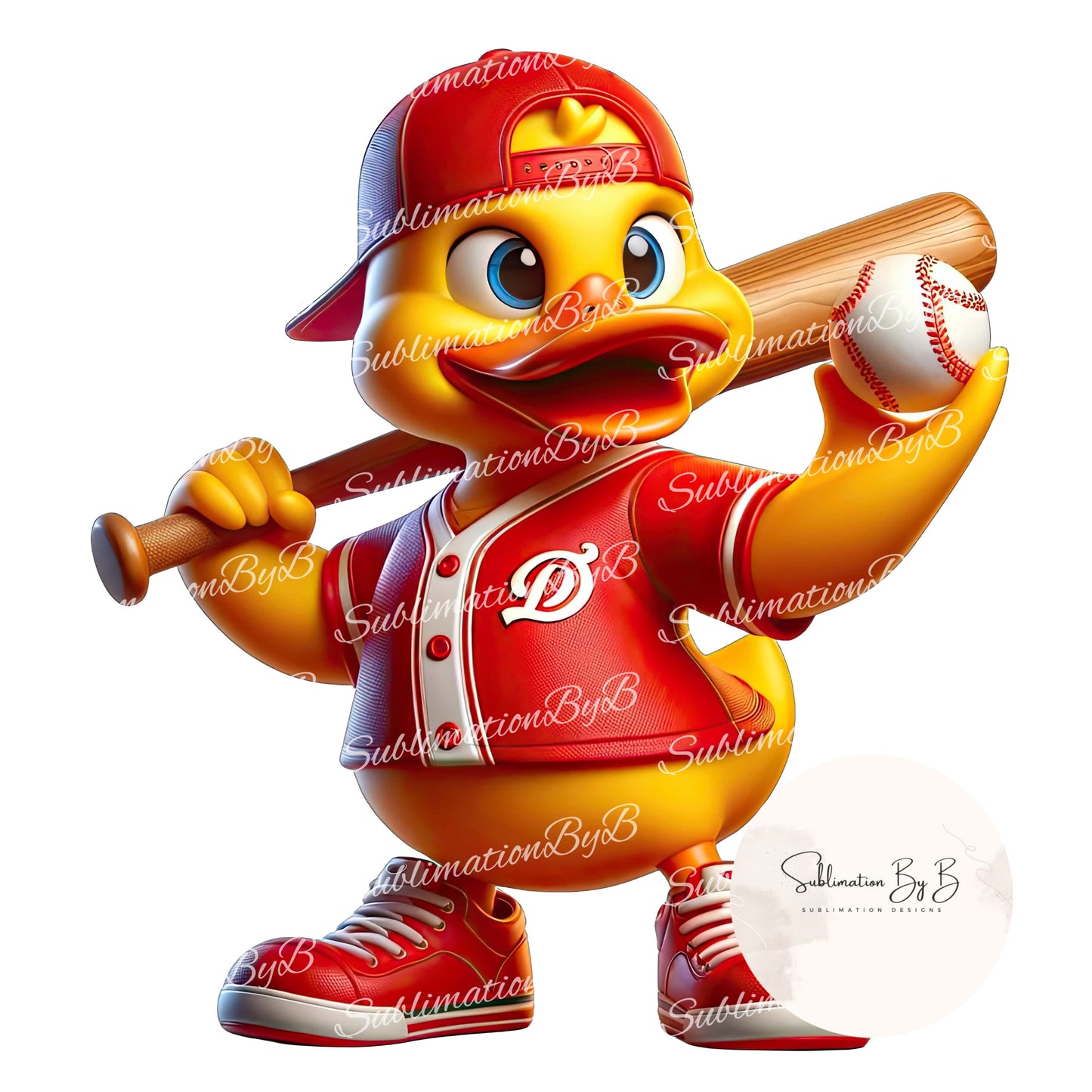 Baseball Player Duck Sublimation Design - Batter Up for Fun on Your Cruising Adventures!