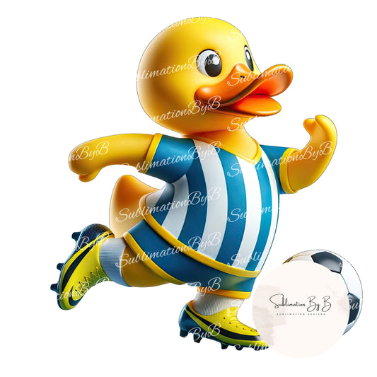 Soccer Player Duck Sublimation Design - Kickstart Your Cruising Adventures with Sporting Style!