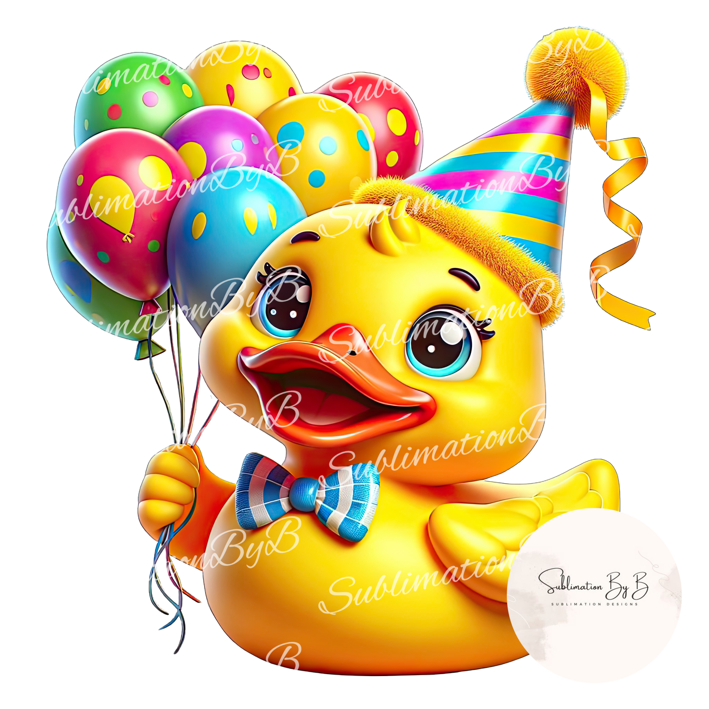 Birthday Duck Sublimation Design - Cheerful Duck Artwork for Sublimation Printing