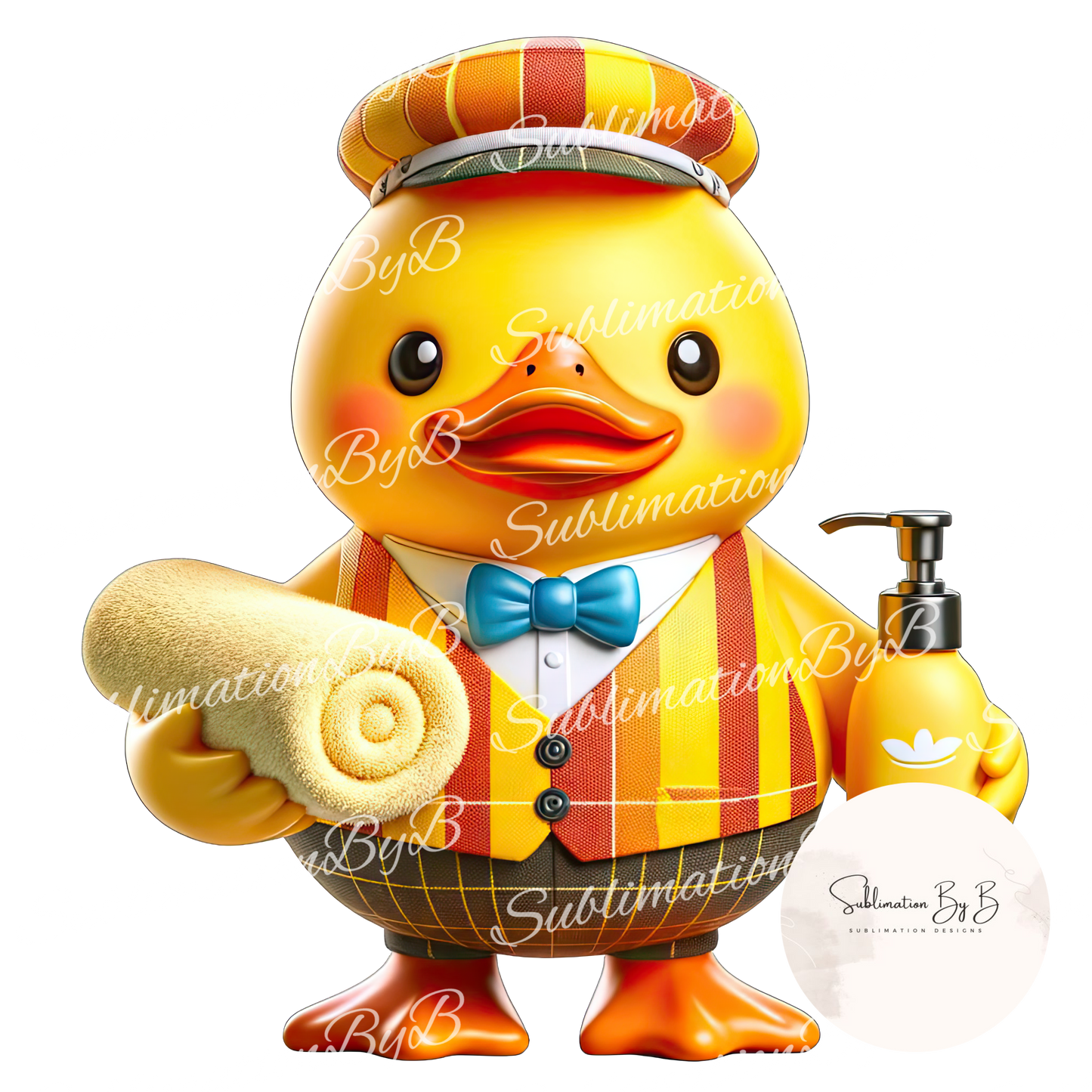 Bathroom Concierge Duck Sublimation Design - Quirky Duck Artwork for Sublimation Printing