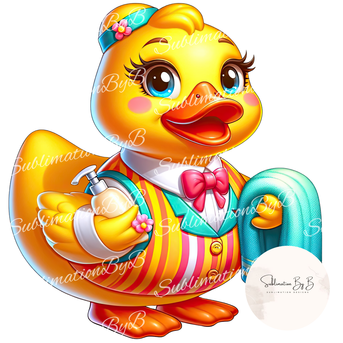 Bathroom Attendant Duck Sublimation Design - Whimsical Duck Artwork for Sublimation Printing