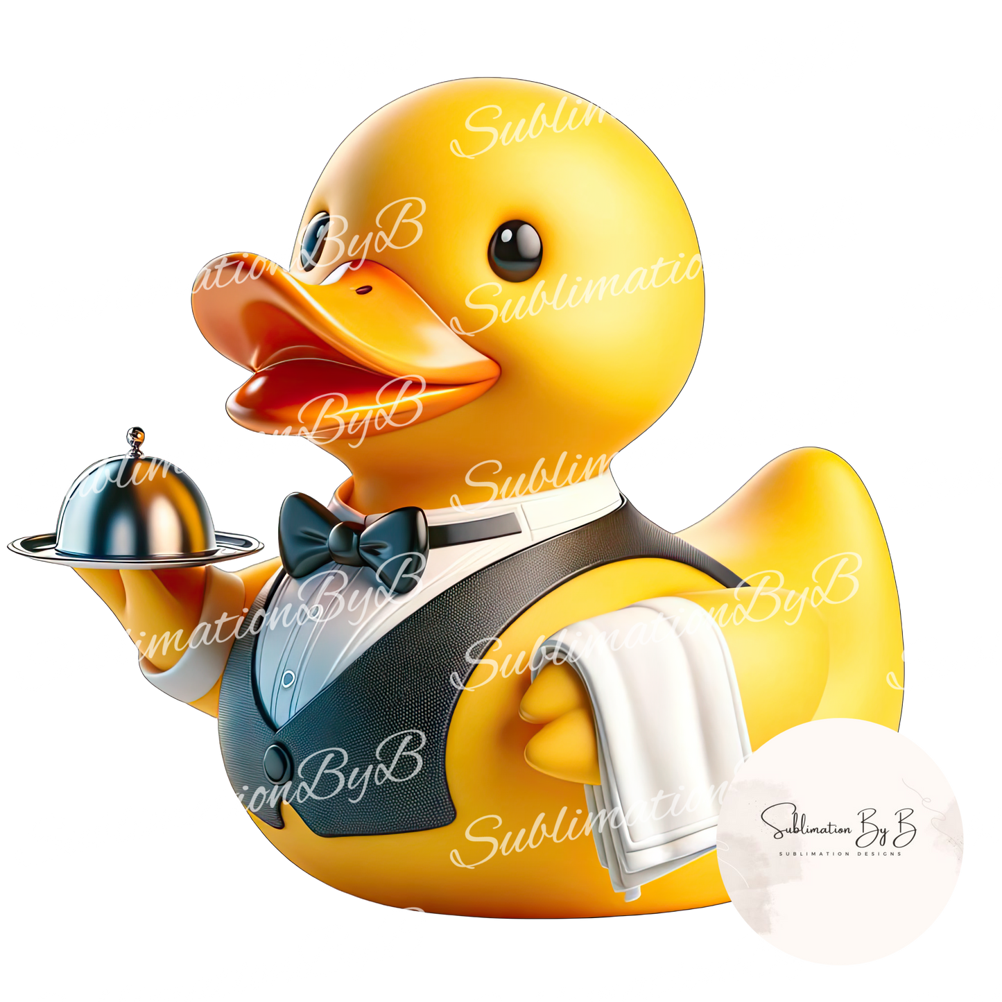 Waiter Duck Sublimation Design - Charming Duck Artwork for Sublimation Printing