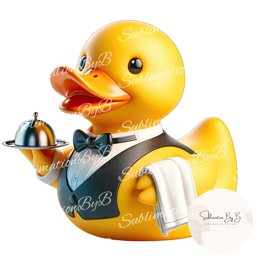 Waiter Duck Sublimation Design - Charming Duck Artwork for Sublimation Printing