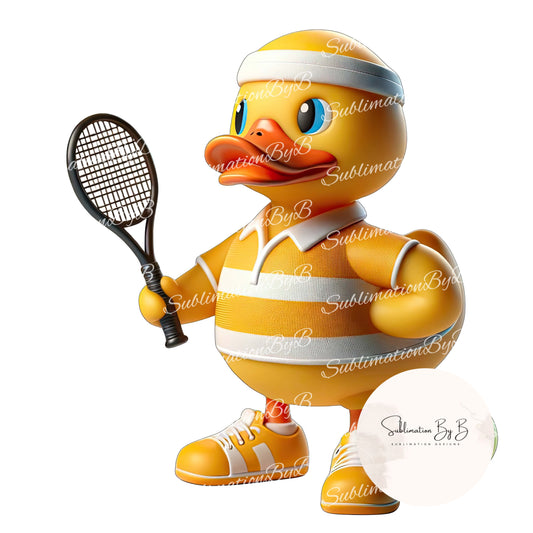 Tennis Ball Duck Sublimation Design - Add a Touch of Sporty Fun to Your Cruising Adventures!