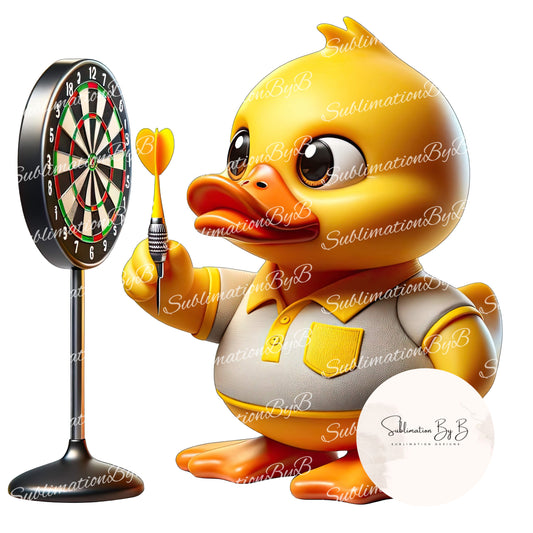 Dart Player Duck Sublimation Design - Aim for Fun on Your Cruising Adventures!