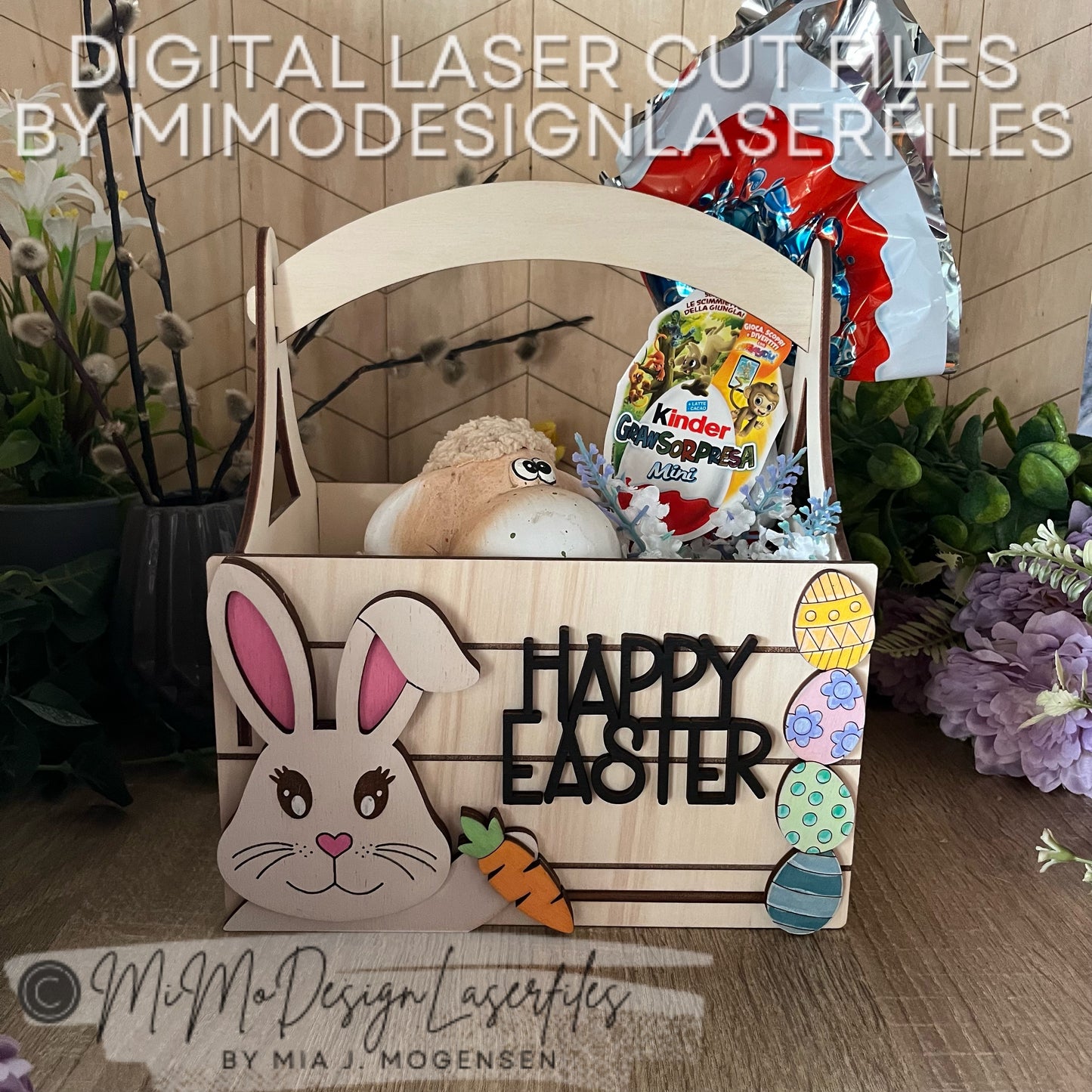 3D Easter Bunny 3in1 Basket for gifts, Kinder Joy and regular chocolate eggs - Versatile Design