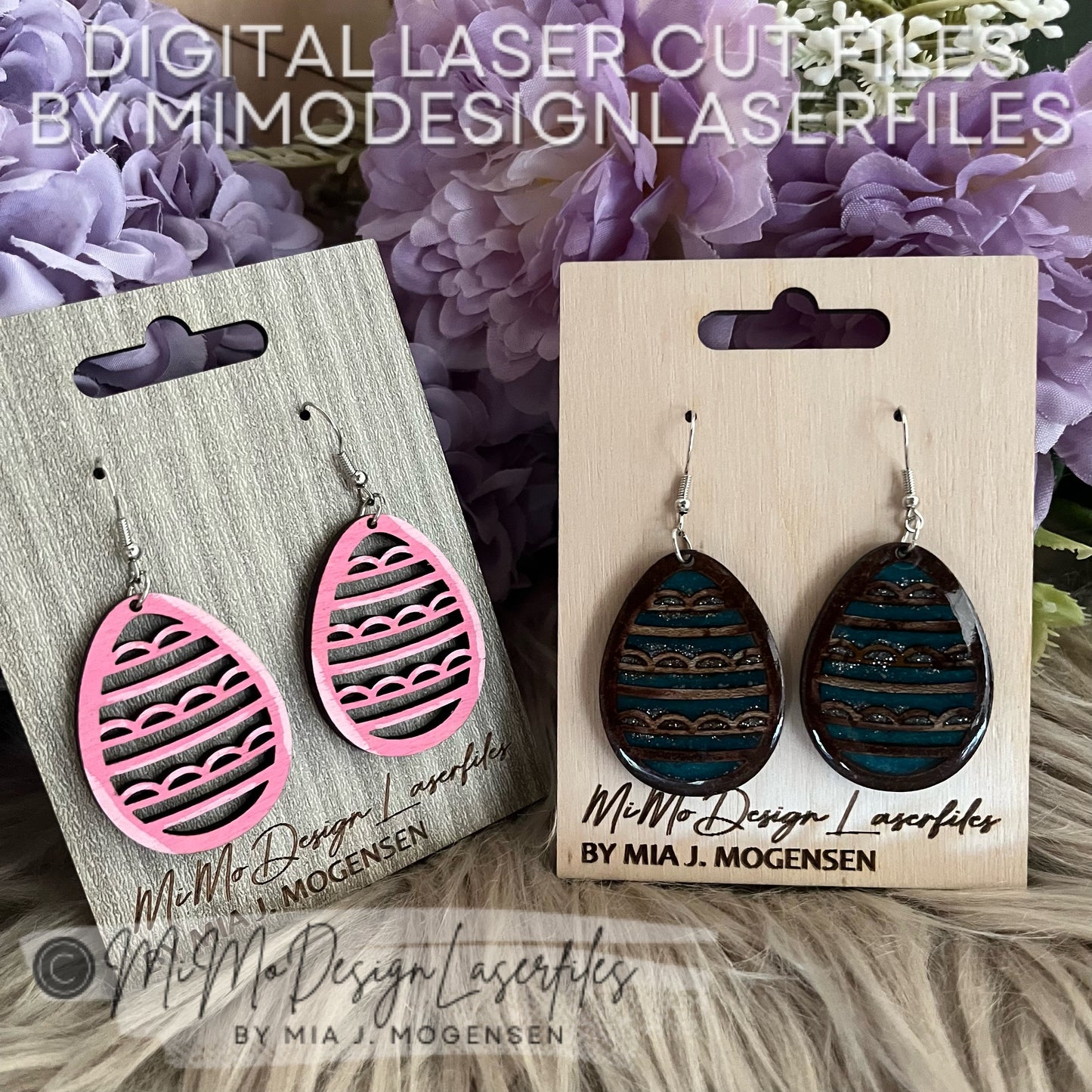 Easter Egg Earring SVG laser cut files with card, farmhouse pattern, versatile, easy to make