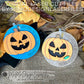 Halloween Countdown Ornament or Magnet – Pumpkin Design with Tombstone Lever