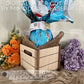 Square 6x6" 3D Easter Bunny Box / Crate for big Chocolate Eggs, Toys, Candy, Gifts & Kids Name