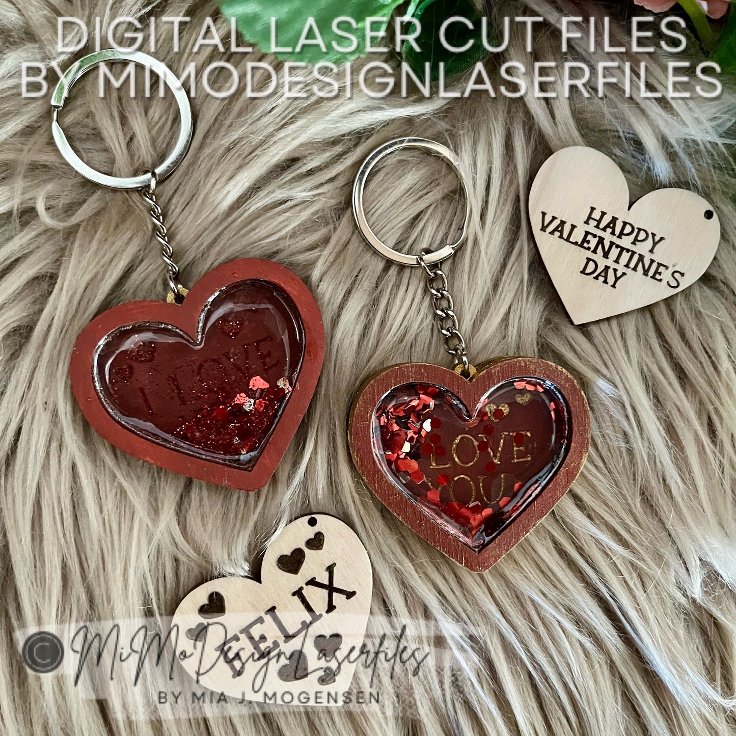 FREE FILE Valentine's Day Heart Shaped Shaker Keychain