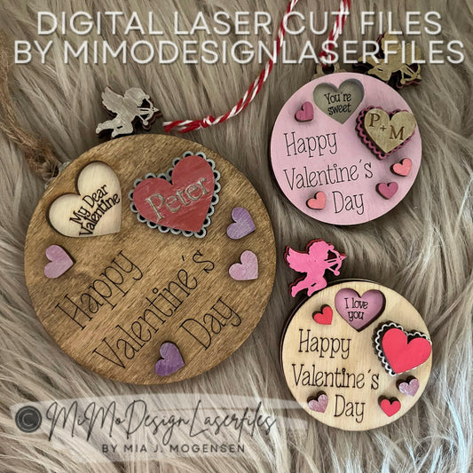 Valentine Spinning Statement / Affirmation Tags & Magnets - 2 sizes with Cupid lever to turn and slide