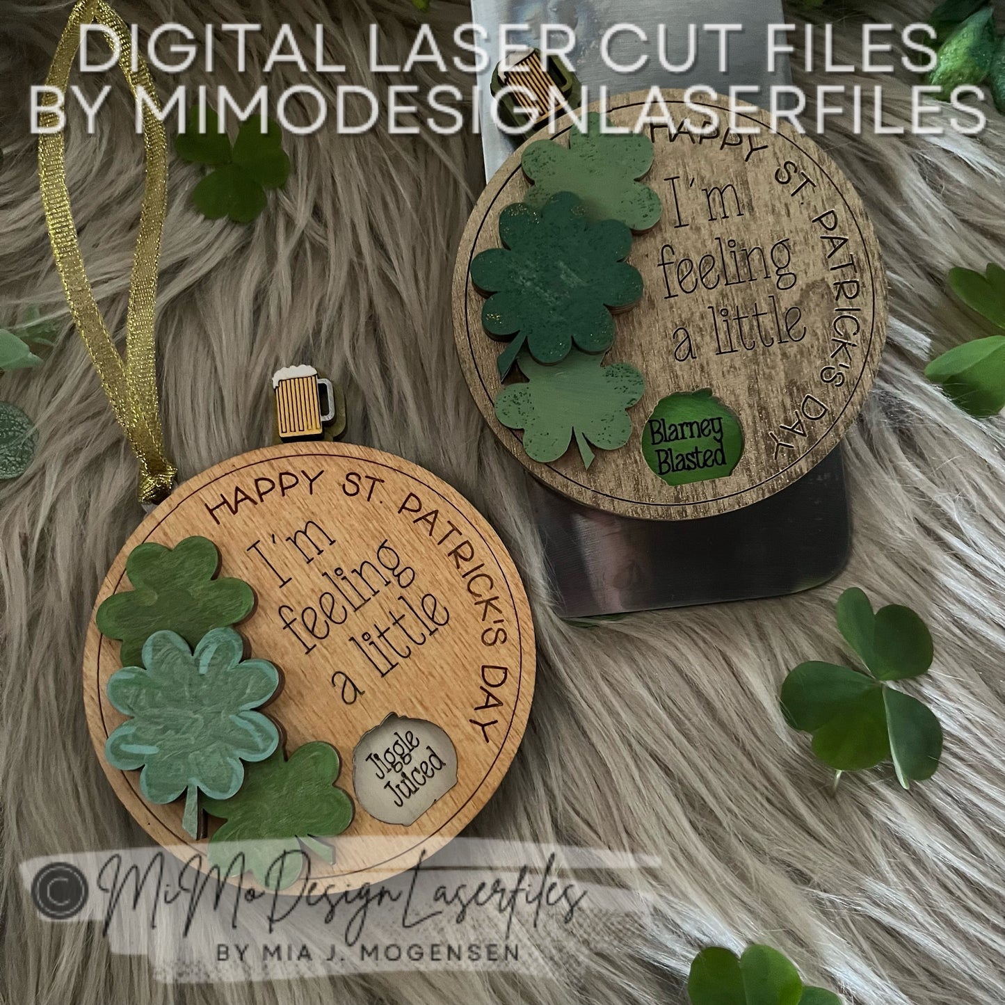 St. Patrick's Day Drunken Spinner, Magnet or Ornament Tag - Layered Glass of Beer on the lever