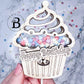 CupCake Shaker Cake Topper, Laser File - Adjustable Age, Reusable, Personalizable with Name