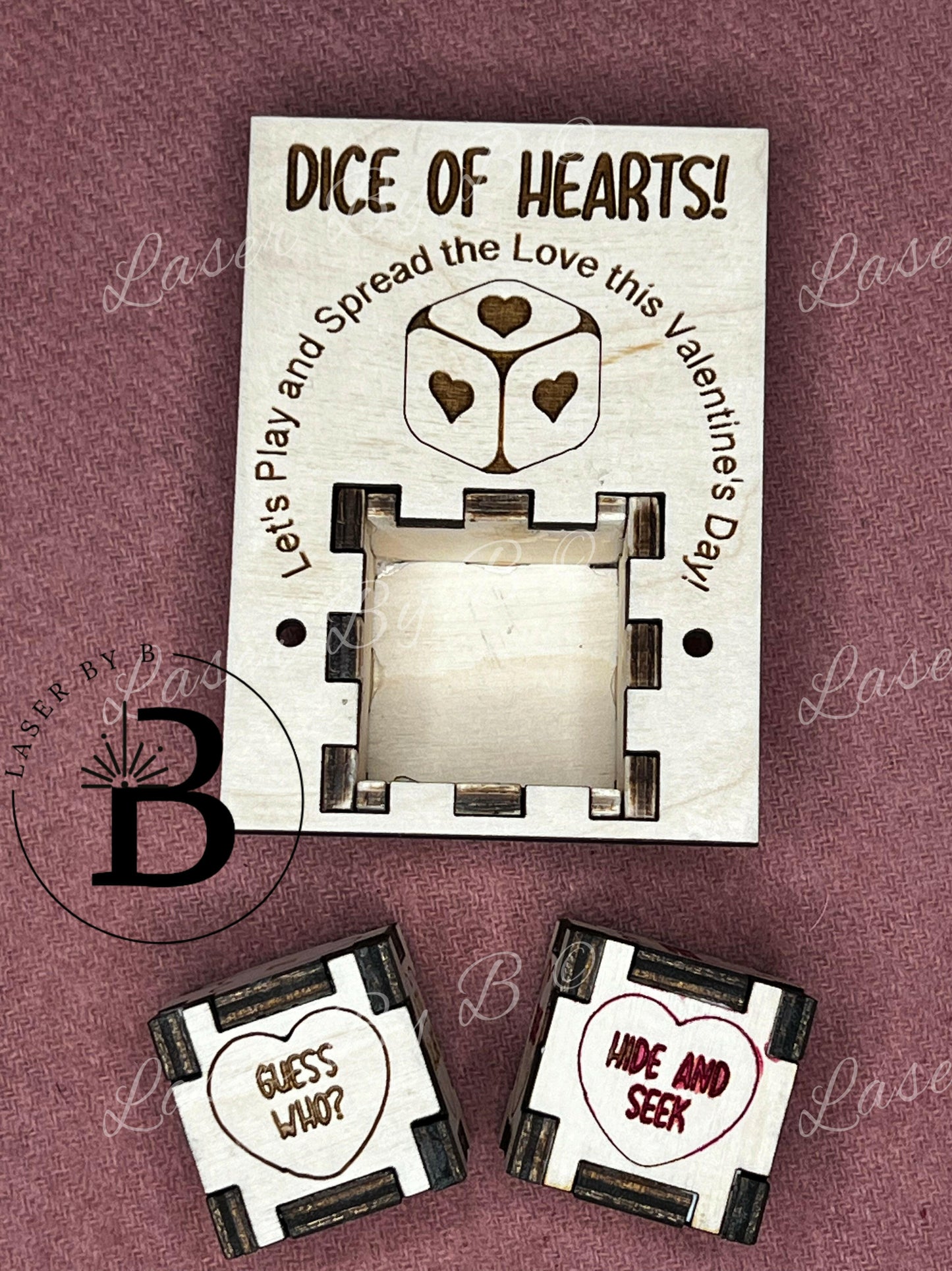 Laser Files GamesKids Valentine Activity Dice - Customizable with 78 Activities, Personalized Message Option - Laser File