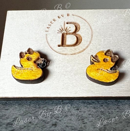 Cute Duck Stud Earrings Laser File - Perfect Scrap Buster for Cruising Duck Crafts