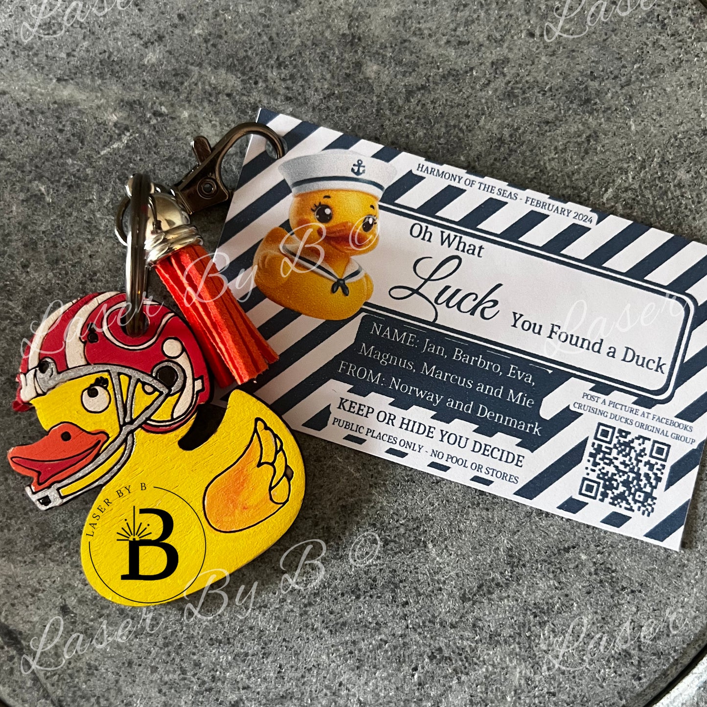 Duck Key Chain Laser File perfect for a Cruising Duck Hunt - Includes Customizable Tag