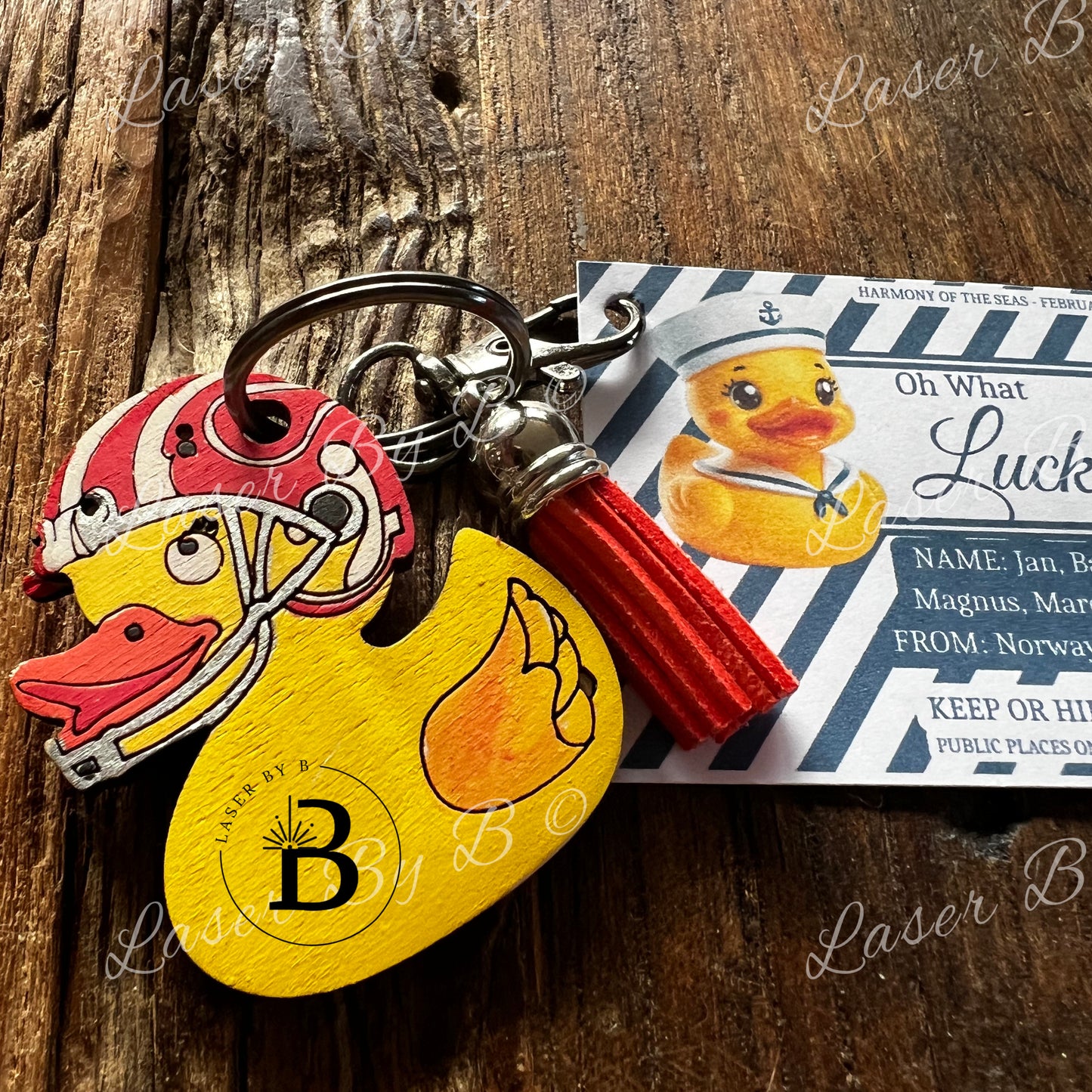 Duck Key Chain Laser File perfect for a Cruising Duck Hunt - Includes Customizable Tag