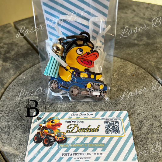 Quirky Duck Laser File - Use for Keychains, Magnets, Car Charms, Cruise Door Signs, and More - Printable 'You've Been Ducked' Tag Included