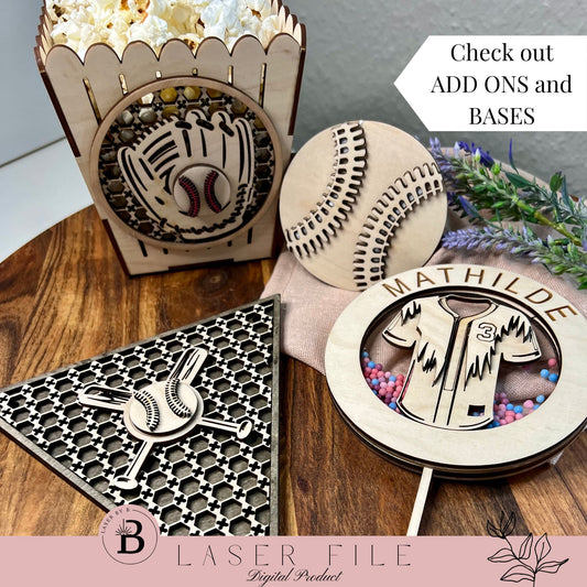 Laser File Baseball Glove and Ball Decor Set - Interchangeable Celebration Collection