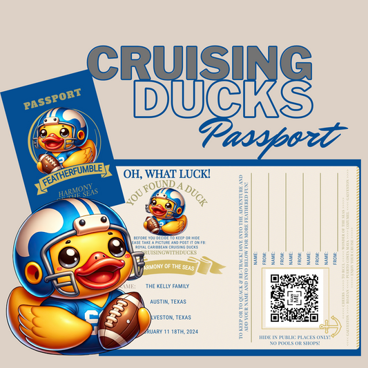 Super Bowl Champion Duck Pass Tag - Editable American Football-Themed Rubber Duck Tag - Customizable for Game Day Fans