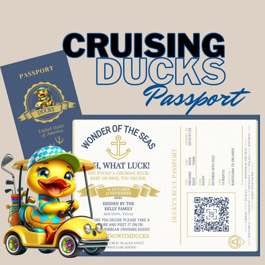 Cruising Duck in Golf Cart Passport - Print at Home for On-Par Adventures!