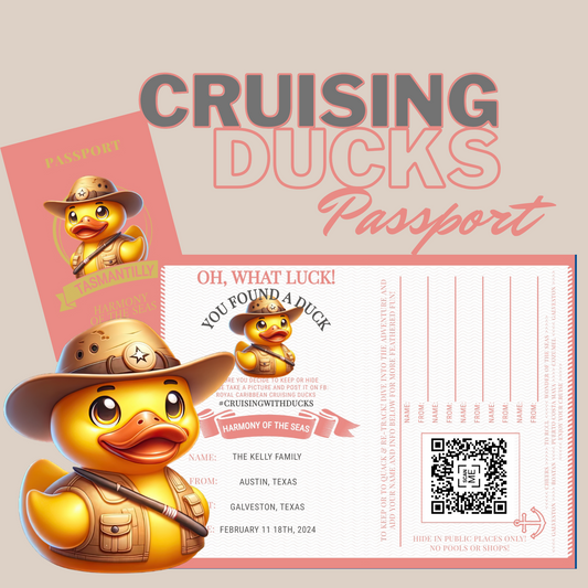 Australian Adventure Duck Pass - Rubber Duck Tag for Down Under Explorers - Personalize Your Duck's Identity