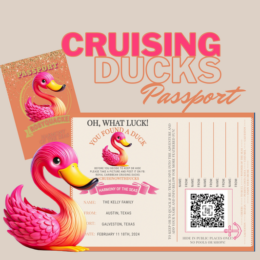 Flamingo Paradise Duck Pass - Rubber Duck Tag for Tropical Vibes - Personalize Your Duck's Paradise