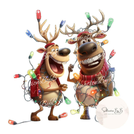 pectacle of Festive Reindeer Sublimation Design