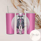 Enchanting Pink Halloween Skeleton Tumbler Design: Combine Elegance and Spookiness!