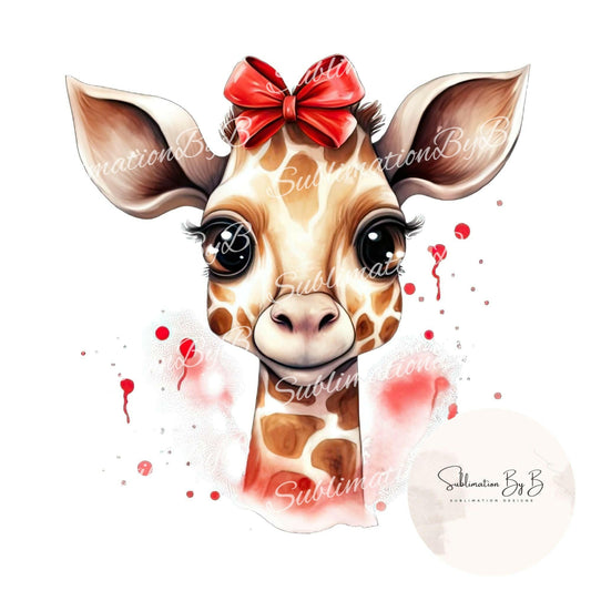 Adorable Giraffe Valentine's Sublimation Design - Ideal for Custom Crafting