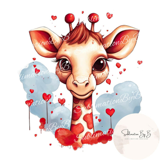 Charming Giraffe Valentine Sublimation File - Create Personalized Gifts & Decor